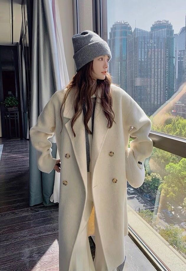 韩版简约双面羊毛大衣