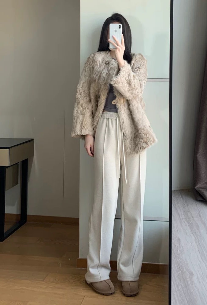 6-2 人字纹羊毛阔腿裤