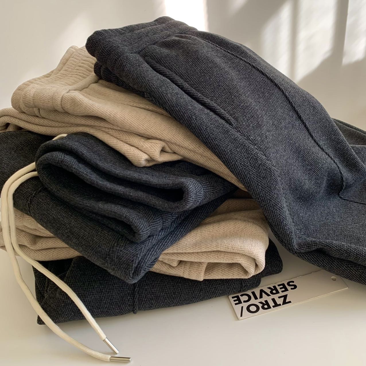 6-6 人字纹羊毛阔腿裤