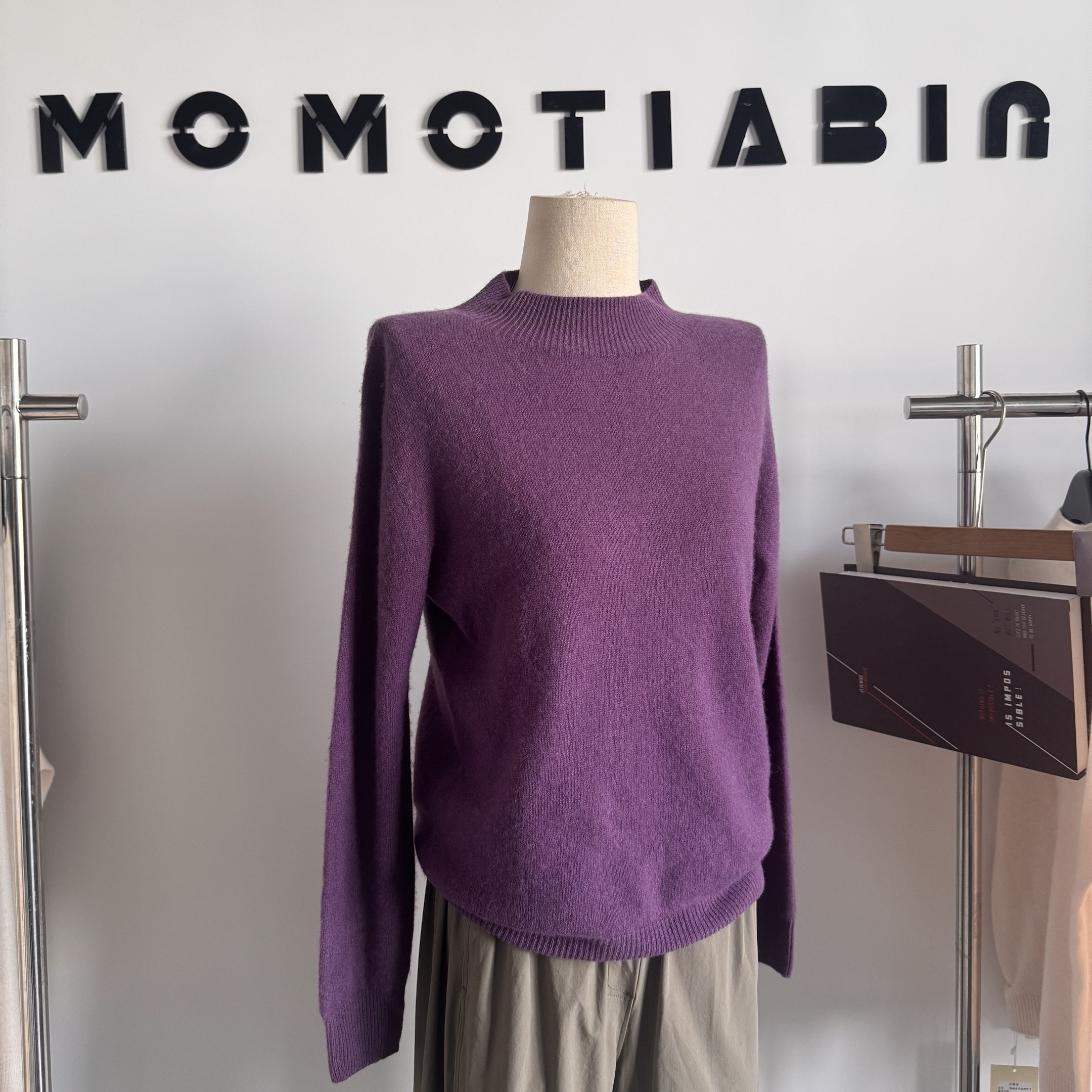 Momotiabin半高领纯色百搭羊毛衫 (5) Momotiabin半高领纯色百搭羊毛衫
