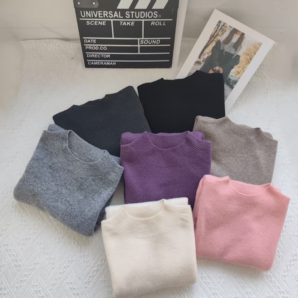 Momotiabin半高领纯色百搭羊毛衫 (9) Momotiabin半高领纯色百搭羊毛衫