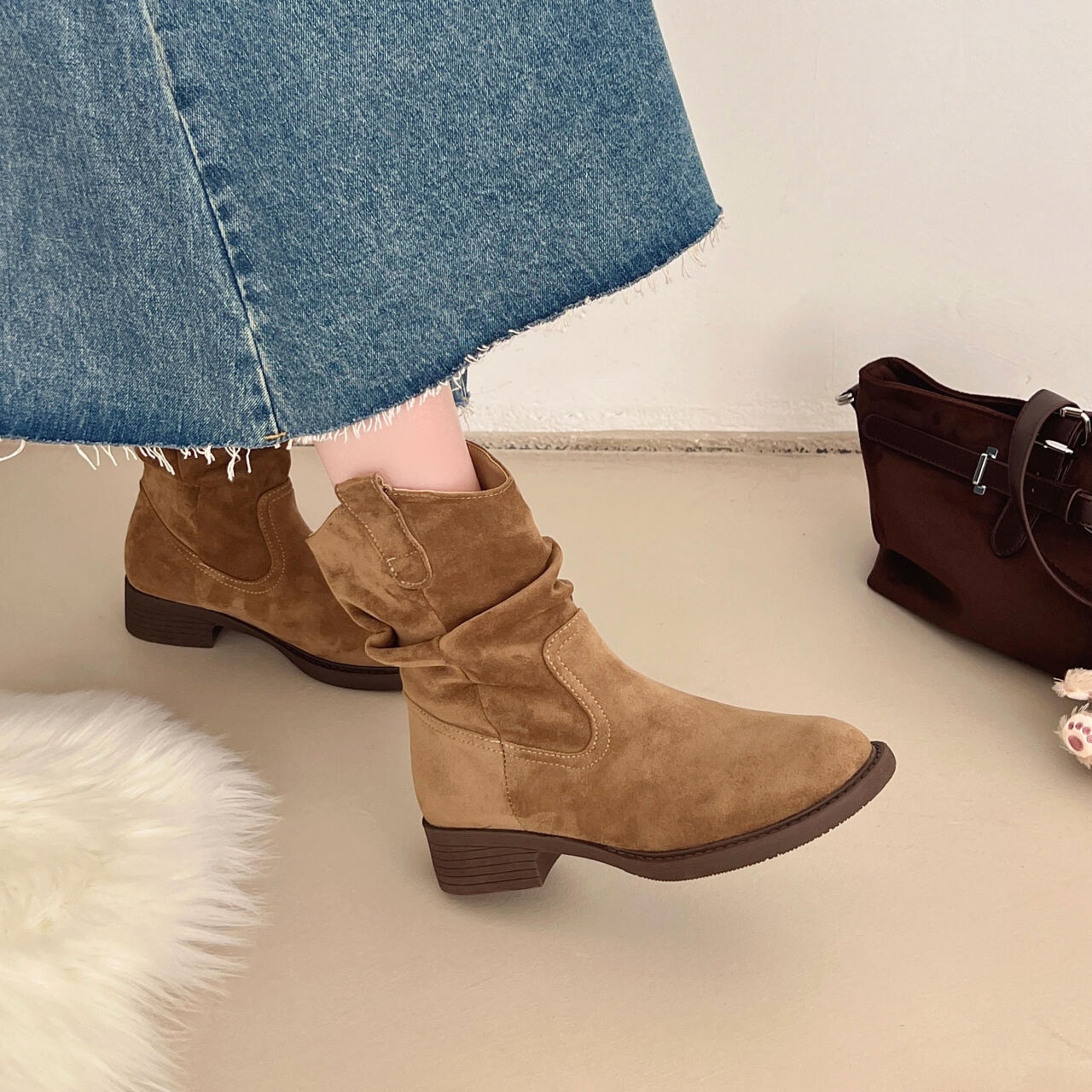 LEOS VITI西部牛仔堆堆靴