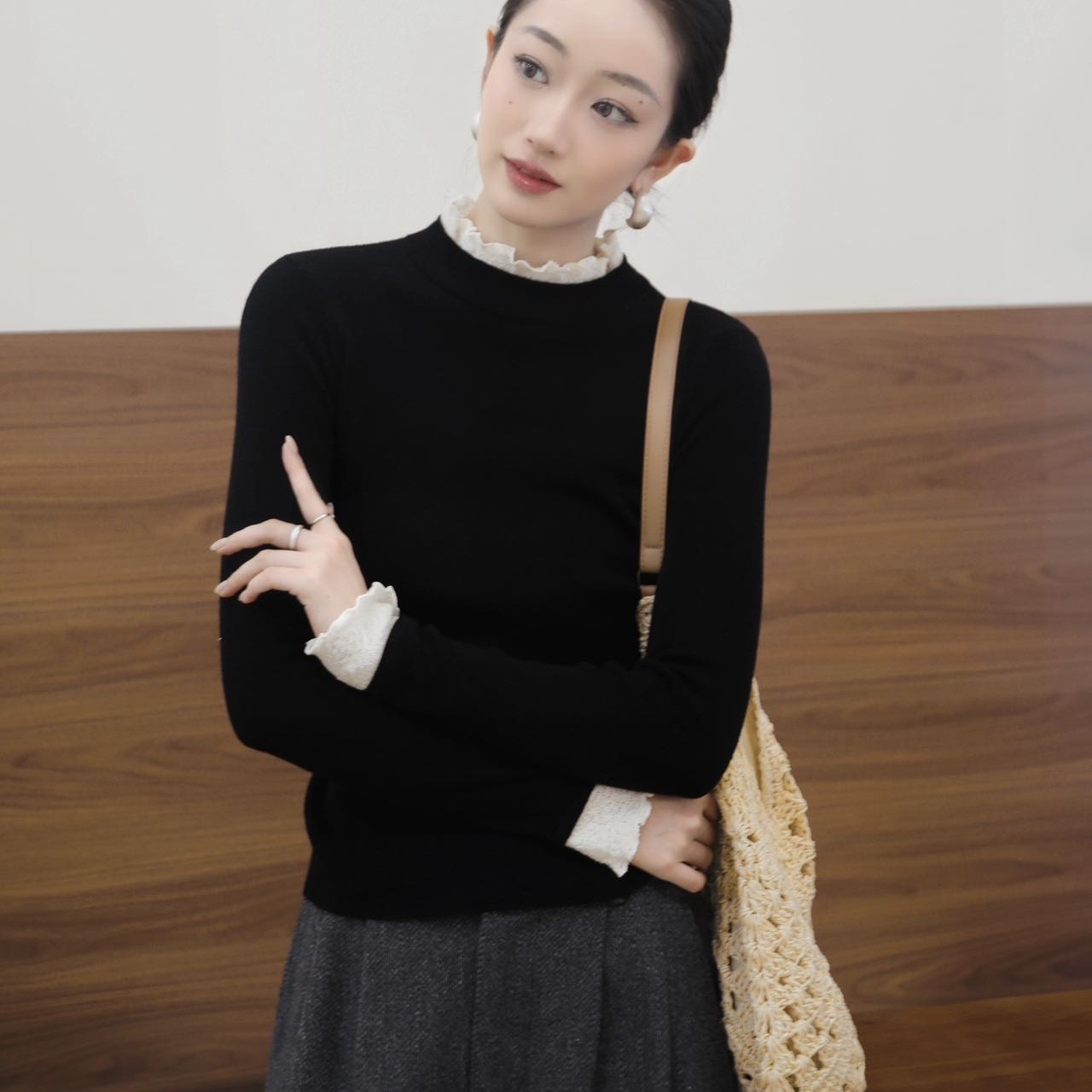 高奢秀款 繁花巴洛克～拼接针织衫