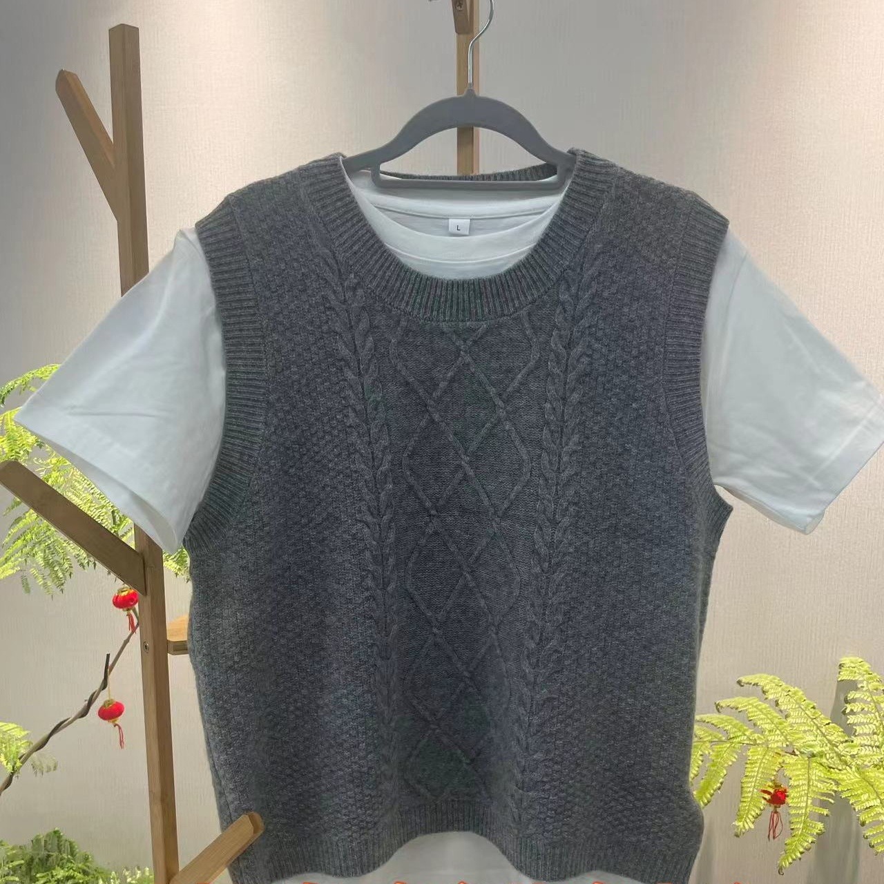 冬季保暖单品 100%羊毛背心