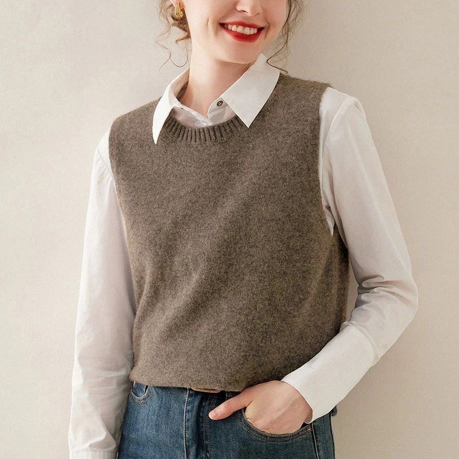 冬季保暖单品 100%羊毛背心