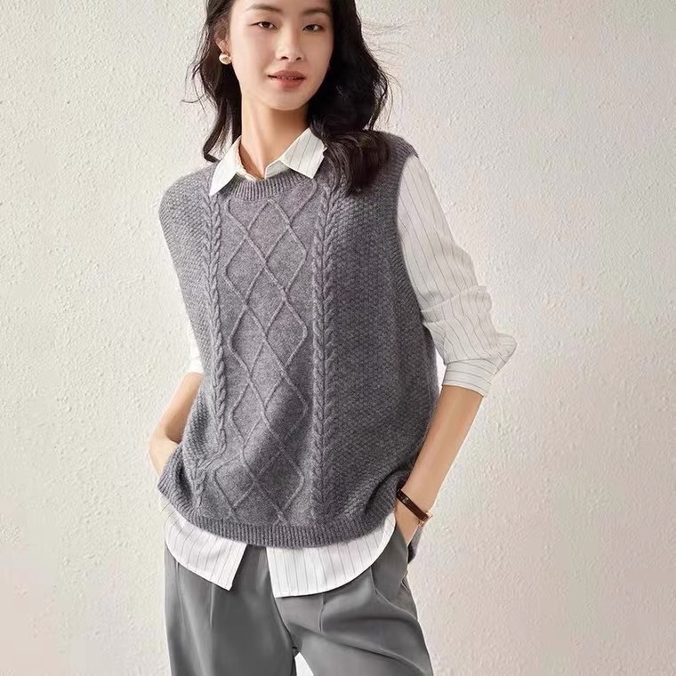 冬季保暖单品 100%羊毛背心