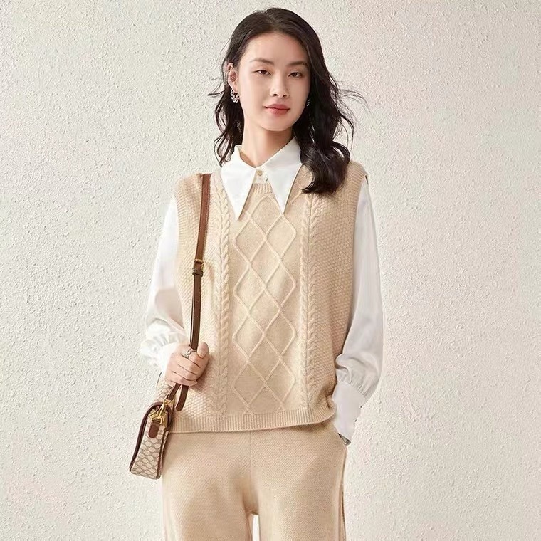 冬季保暖单品 100%羊毛背心