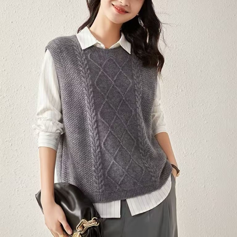 冬季保暖单品 100%羊毛背心